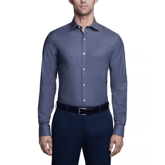 Tommy Hilfiger Mens Slim fit Dress Shirt XL 17 in 34-35 Dark Blue Solid