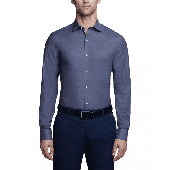 Tommy Hilfiger PEACOAT Men's TH Flex Slim Fit Twill Dress Shirt, US 16 32/33