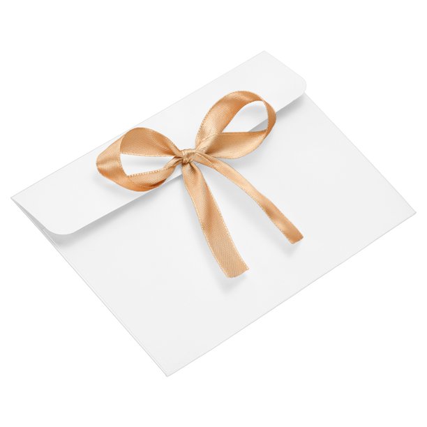 Sobre con nudo 6.8" x 5", 10Pcs sobre de invitación con cinta para invitaciones y tarjetas de felicitación, regalo de Navidad, cumpleaños, fiesta, blanco