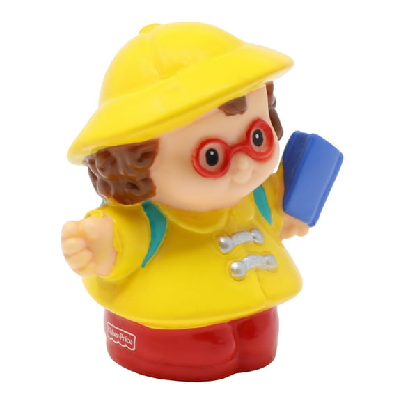 Replacement Part for Collectible Fisher-Price Little People School Bus or Rainy Day Playset 77873 - Replacement Little Girl Maggie Figure Wearing Yellow Raincoat and Red Boots Carrying Schoolbook