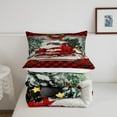 thumbnail image 3 of Christmas Truck Comforter Set Queen Size Red Plaid Decor Pine Tree Bedding Set Winter Snow View Quilt Set Happy New Year Gifts Duvet Insert, 3 of 6