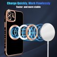 thumbnail image 3 of Compatible with iPhone 12 Case Magsafe, Cute Heart Pattern Luxury Plating Full Camera Lens Protection Magnetic Case for iPhone 12 for Women Girl-Black, 3 of 13