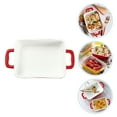 thumbnail image 3 of Binaural Baking Tray Microwave Oven Baking Pan Baked Rice Pan Kitchen Bakeware, 3 of 8