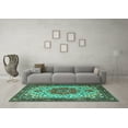 thumbnail image 3 of Ahgly Company Machine Washable Indoor Rectangle Persian Turquoise Blue Traditional Area Rugs, 5' x 8', 3 of 4