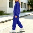 thumbnail image 6 of Kids Girls' 2-Piece Tracksuit Set Half Zip Pullover Sweatshirt and Jogger Sweatpants Long Sleeve Activewear Casual Lounge Wear for Sports Running Play, 6 of 7