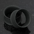 thumbnail image 4 of BM25 A Pair of Matte Black Steel Double Flared Ear Gauge Tunnel Plug, 4 of 4