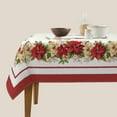 thumbnail image 4 of Christmas Tablecloth Square 70x70 Inch Winter Floral Leaves Print Holiday Theme Decorative Table Cloth Seasonal Rustic Farmhouse for Indoor Party Kitchen Dinner Picnic Decor, 4 of 5