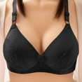 thumbnail image 3 of Seamless Bralettes for Women Back-Smoothing Bra Feature V-Neck Demi & Balconette Bra Style W-1313 Hook and Eye Closure Wireless Push Up Bra Black 36, 3 of 4