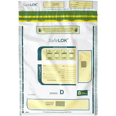Controltek USA 585087 SafeLok Clear 9" X 12" Tamper-Evident Cash