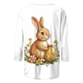thumbnail image 4 of Idoravan Womens Tops Plus Size 3X Easter Shirts for Women Plus Size Women's Easter Print Loose Casual Round Neck Three-Quarter Sleeve T-Shirt Pullover, 4 of 5