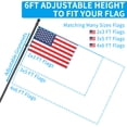thumbnail image 4 of FIASON 6 FT Black Flag Pole Kit with 3x5 Ft US Flag, Tangle-Free 360° Rotating Rings, Adjustable 45°/90° Bracket, Heavy Duty Stainless Steel for Outside House Porch, 4 of 10