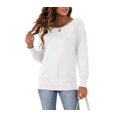 thumbnail image 3 of Asklazy Women's Long Sleeve Crew Neck Knitted Pullover Sweater,White,2XL, 3 of 9