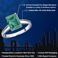 thumbnail image 2 of Gem Stone King 10K White Gold Green Malachite Engagement Ring for Women | 3.50 Cttw | Emerald Cut 9X7MM | Gemstone Birthstone | Size 7, 2 of 6