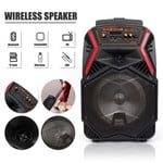 Curuk 8 Wireless Bluetooth Party Speaker, 1000W Peak Power Portable PA System with Heavy Bass Subwoofer, LED Lights, FM Radio, Remote & USB Rechargeable