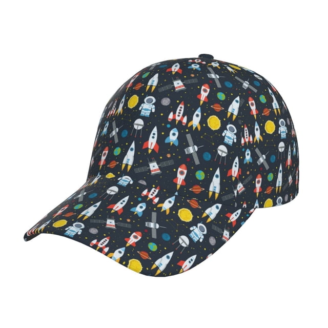 Fotbe Rocket Space Gorro Clásico de Béisbol, Gorra Ajustable con Broche Snapback, Gorro de Exterior de Algodón Suave