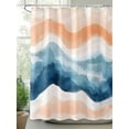 thumbnail image 2 of Blue Coastal Stall Shower Curtain, Waterproof Shower Curtains for Bathroom, Summer Beach Nautical Beige Oil Painted Washable Fabric Cloth Bath Curtain for Bathtub Decoration with Hooks 36x72 Inches, 2 of 6