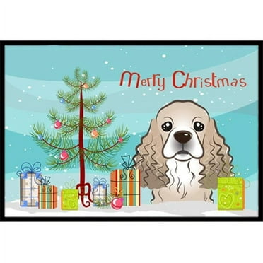 Carolines Treasures BB1588JMAT Christmas Tree & Cocker Spaniel Indoor or Outdoor Mat- 24 x 36