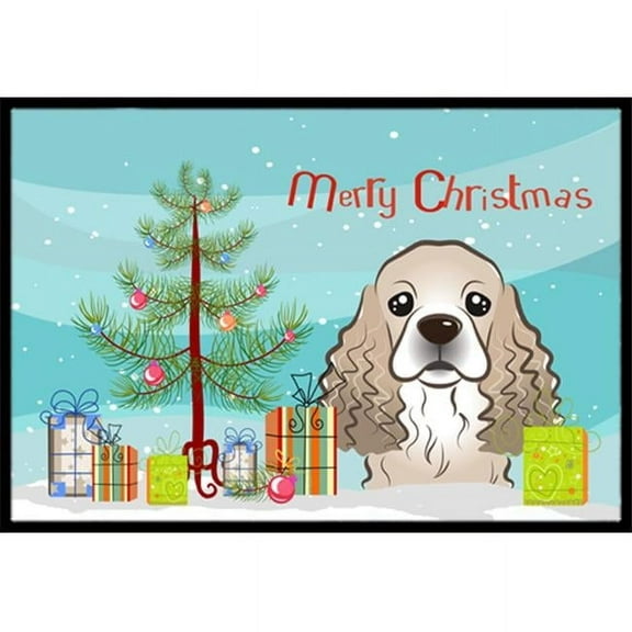 Carolines Treasures  Christmas Tree & Cocker Spaniel Indoor or Outdoor Mat, 24 x 36