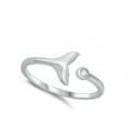 thumbnail image 4 of White Cubic Zirconia Whale Tail Animal Ring .925 Sterling Silver Band Jewelry Female Male Size 8, 4 of 4