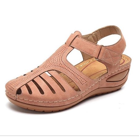 

Summer Flat Sandals for Women Casual Comfortable Wedge Shoes Ladies Beach Walk Shoes Ankle Strap Sandals