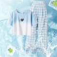 thumbnail image 6 of Amidoa Girls Summer Outfit Sets 2 Piece T-Shirt Short Sleeve and Casual Pants Set Kids Clothing Sets Blue Size 6, 6 of 9