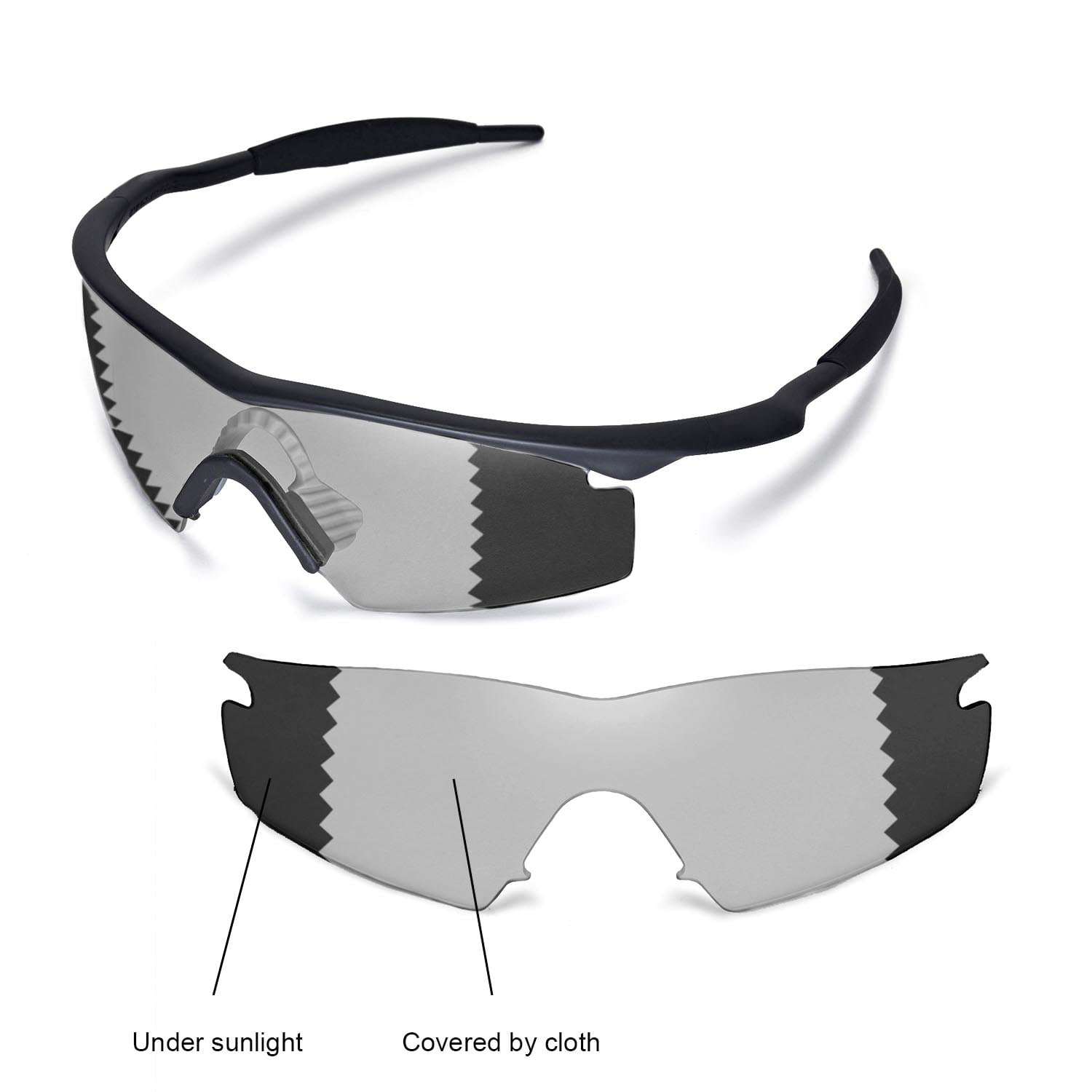 melodrama konkurrenter værdig Walleva Transition/Photochromic Polarized Replacement Lenses For Oakley M  Frame Strike Sunglasses - Walmart.com