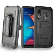 For Samsung Galaxy A20 Case - Wydan Heavy Duty Rugged Holster Belt Clip Stand Protective Armor Heavy Duty Phone Cover