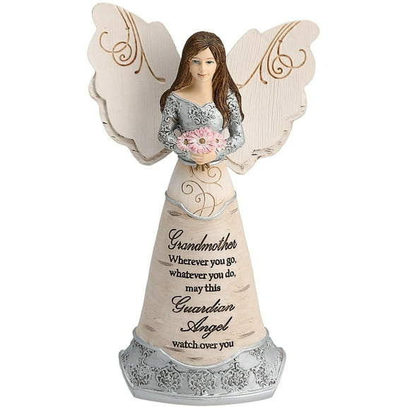 Pavilion Gift Company Elements - Grandmother Guardian Angel Figurine 6 Inch, Solid, Pink