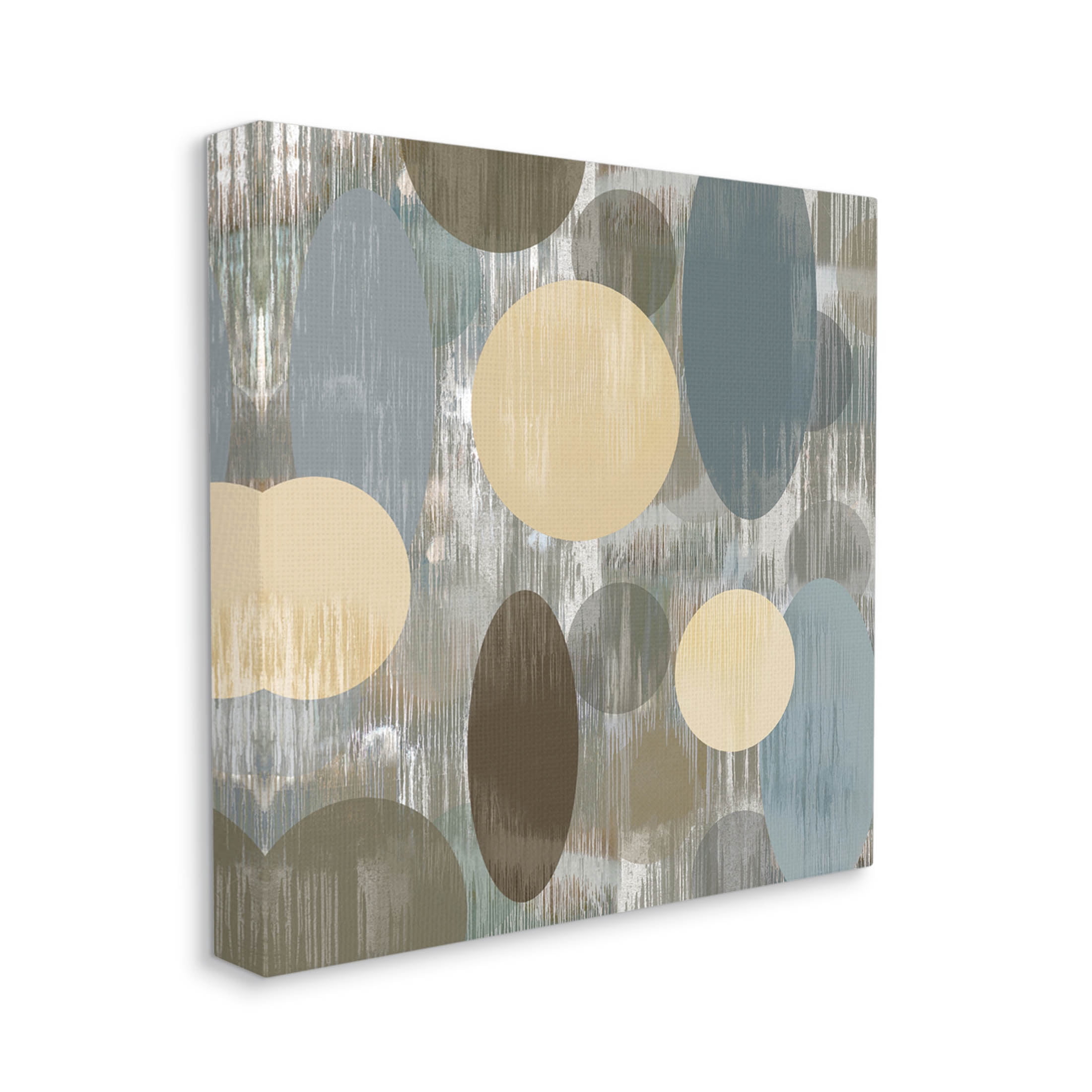 Muted Layered Circle Shapes Abstract Graphic Art Gallery Wrapped Canvas Print Wall Art