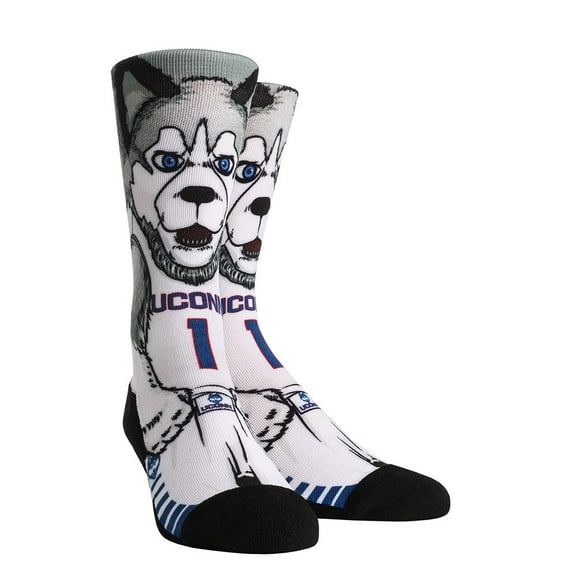 Rock Em NCAA HyperOptic Mascot Crew Socks -  UCONN Huskies