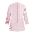 thumbnail image 5 of Ashirexll Tops for Women Trendy, Womens Casual Tops, Fashion Casual Striped Round Neck 3/4 Sleeve Summer T-Shirt, 5 of 6