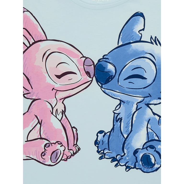 Disney Girls Lilo & Stitch Angel Love, Crew Neck, Short Sleeve, Graphic  T-Shirt, Sizes 4-16