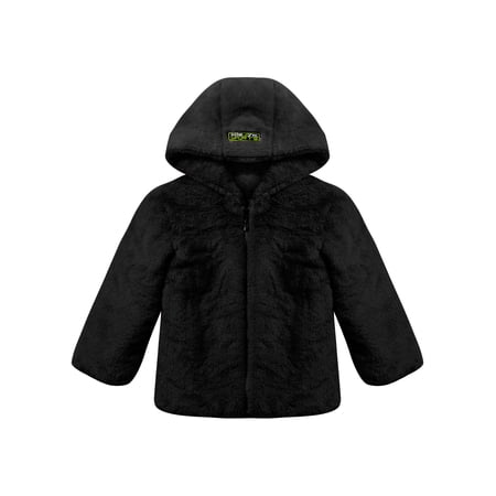 MSemis Kids Girls Hooded Thick Overcoat Animal Pattern Outwear for Warm Winter Black 14