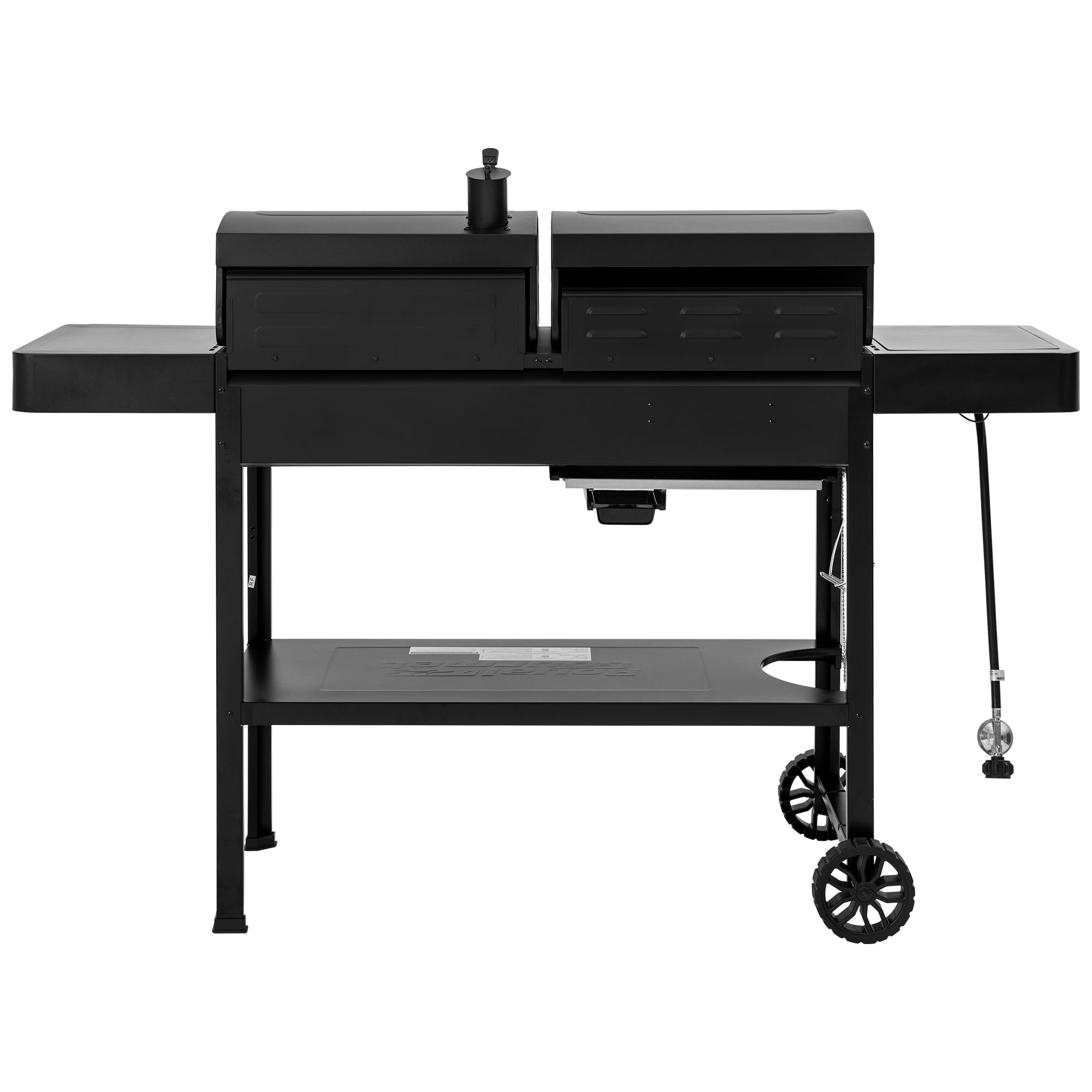 Royal Gourmet ZH3005 2-Burner Gas and Charcoal Combo Grill with Side Burner, 34,000 BTU Dual Fuel Grill for Outdoor Patio Garden Picnic Backyard Cooking, Black
