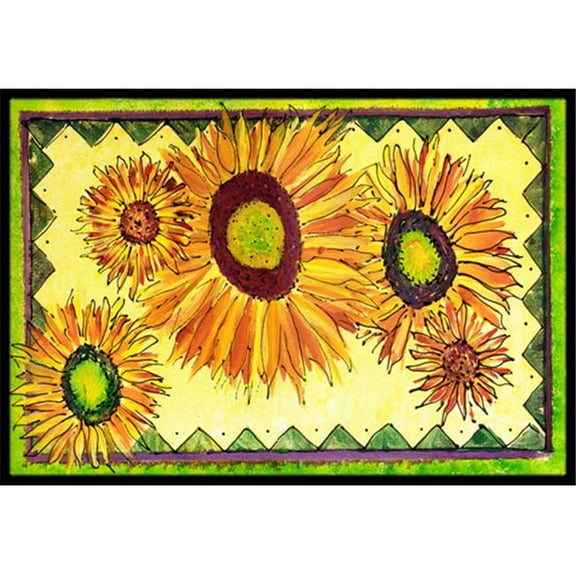 Flower - Sunflower Indoor Or Outdoor Mat - 18 x 27 in.