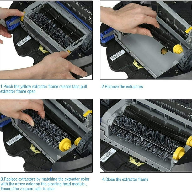 Replacement des brosses multisurface de votre Roomba ou nettoyage du module  de la tête de nettoyage.