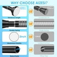 thumbnail image 3 of Black Spring Tension Curtain Rods Shower Curtain Rod for Bathroom, Shower Rod 42-98 Inch Adjustable,Spring Tension Curtain Rods, Rust-Resistance, Non-Fall Down, No Drilling, 3 of 15