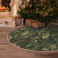 thumbnail image 5 of Daiia Green Camouflage Skull Drawing Merry Christmas Tree Skirt , Xmas Large Lace-up Tree Skirt, Santa Snowflakes Rustic Home Decorations New Year Party Farmhouse Decor-30", 5 of 6