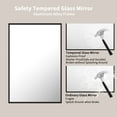thumbnail image 4 of GODCHAR Black Rectangle Bathroom Mirrors Wall Modern Matte Black Aluminum Alloy Frame, 4 of 7