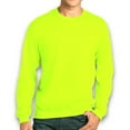 thumbnail image 5 of Gildan High Visibility Sweatshirt - 18000 Crewneck for Men | Hi Vis Heavy Blend Fleece Pullover Shirt with Durable, 8oz, 50/50 Cotton/Polyester, Safety Green, 4 Pack, Size - M, 5 of 6