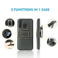 thumbnail image 4 of Compatible for Samsung Galaxy A21 Case with Tempered Glass Screen Protector Belt Clip Holster Defender Rugged Shock Proof Armor Heavy Protection Phone Cover w/Magnetic Mount Plate [Black], 4 of 7