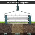 thumbnail image 4 of Rolling Lawn Aerator, 18" Rotary Push Tine Spike Soil Lawn Aerator Gardening Tool with 3-Piece Long Steel Handle for Garden Yard Grass Maintenance, Green, 4 of 8