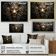 thumbnail image 4 of Designart "Luminous Radiance Of The Bronze Lion I" Animals Lion Canvas Prints, 4 of 7