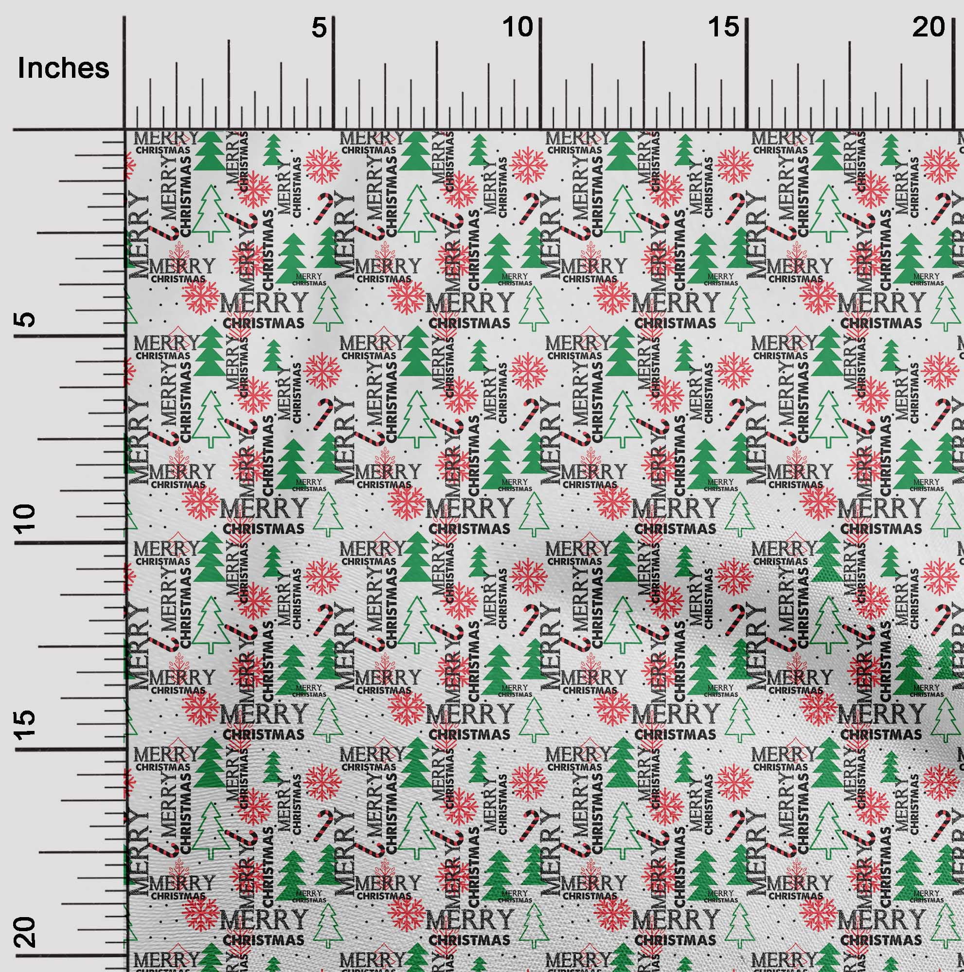 oneOone Cotton Cambric White Fabric Merry Christmas Dress Material Fabric Print Fabric By The Yard 42 Inch Wide-1AG