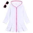 thumbnail image 2 of EnJoCho Girls Hooded Terr𝗒 Cover Up Swimsuit With Sunglasses Zipper Swim Dress Short Sleeve Ruffl𝖾 Coverups Bathing Suit Swimwear, 2 of 8