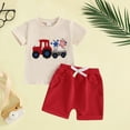 thumbnail image 2 of Staki July 4th Toddler Boy Outfit Toddler Little Boys Short Sleeve T-Shirt Camouflage Shorts Set Summer Clothes Outfits 0-24M 2-3Y(Red,6-12 Months), 2 of 5