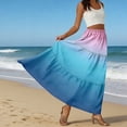 thumbnail image 6 of Women Skirt Boho Gradient High Waisted Flowy Maxi Skirts Tiered Long Skirts with Pockets for Summer Beach Vacation, 6 of 6