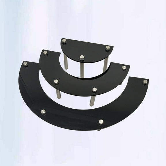 ROMANSENTIAL 1Pc Black 3 Tier Cake Stand Removable Cupcake Display Shelf for Party Storage Use
