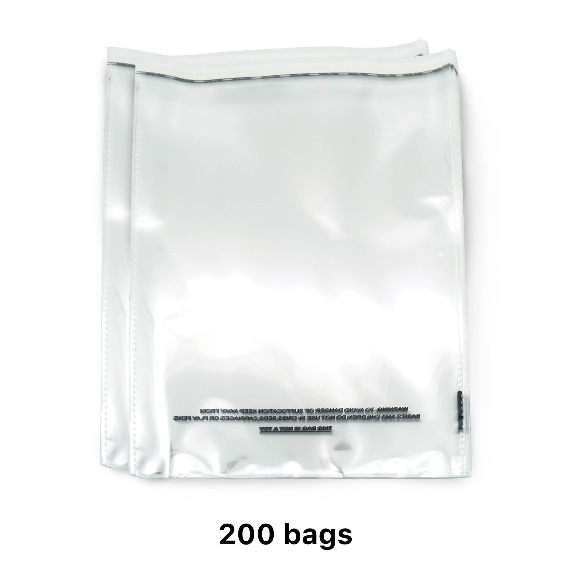 500 10x13 Poly Bags Resealable Suffocation Warning Clear Merchandise 1.5 mil 