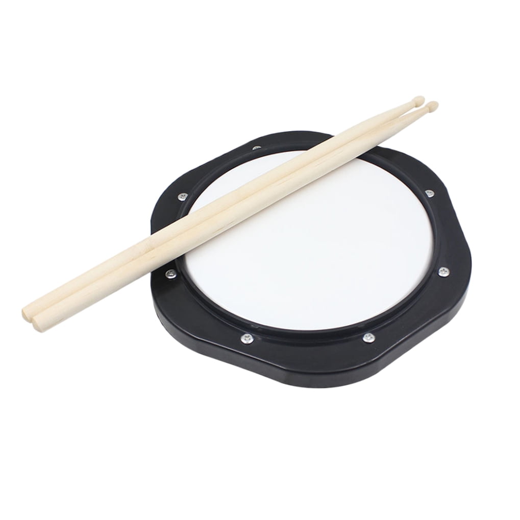 ROMANSENTIAL Plastic Drum Pad Set with Dumb Drum and Drumsticks Includes Black Carry Bag